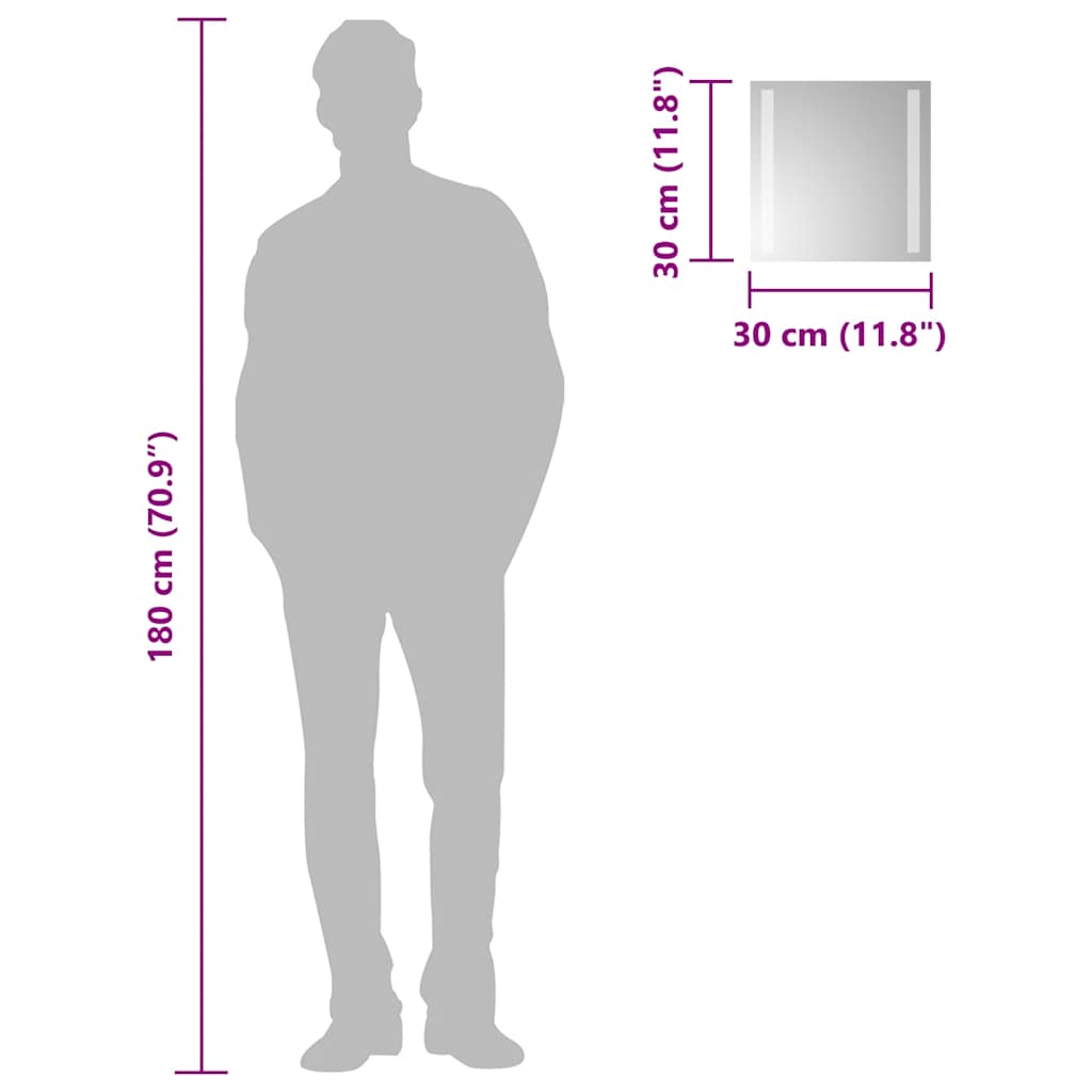 LED Bathroom Mirror 30x30 cm