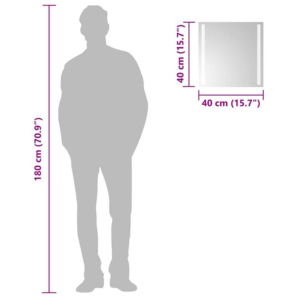 LED Bathroom Mirror 40x40 cm