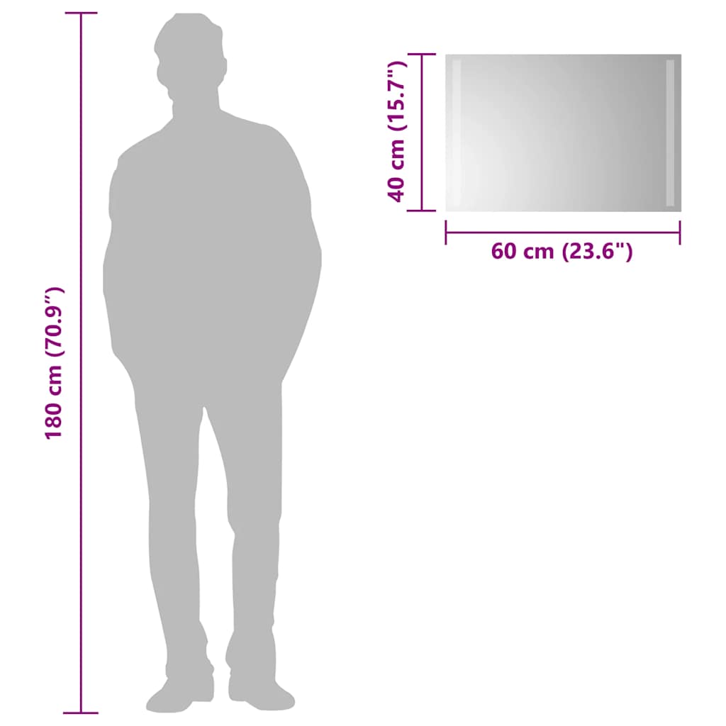 LED Bathroom Mirror 60x40 cm