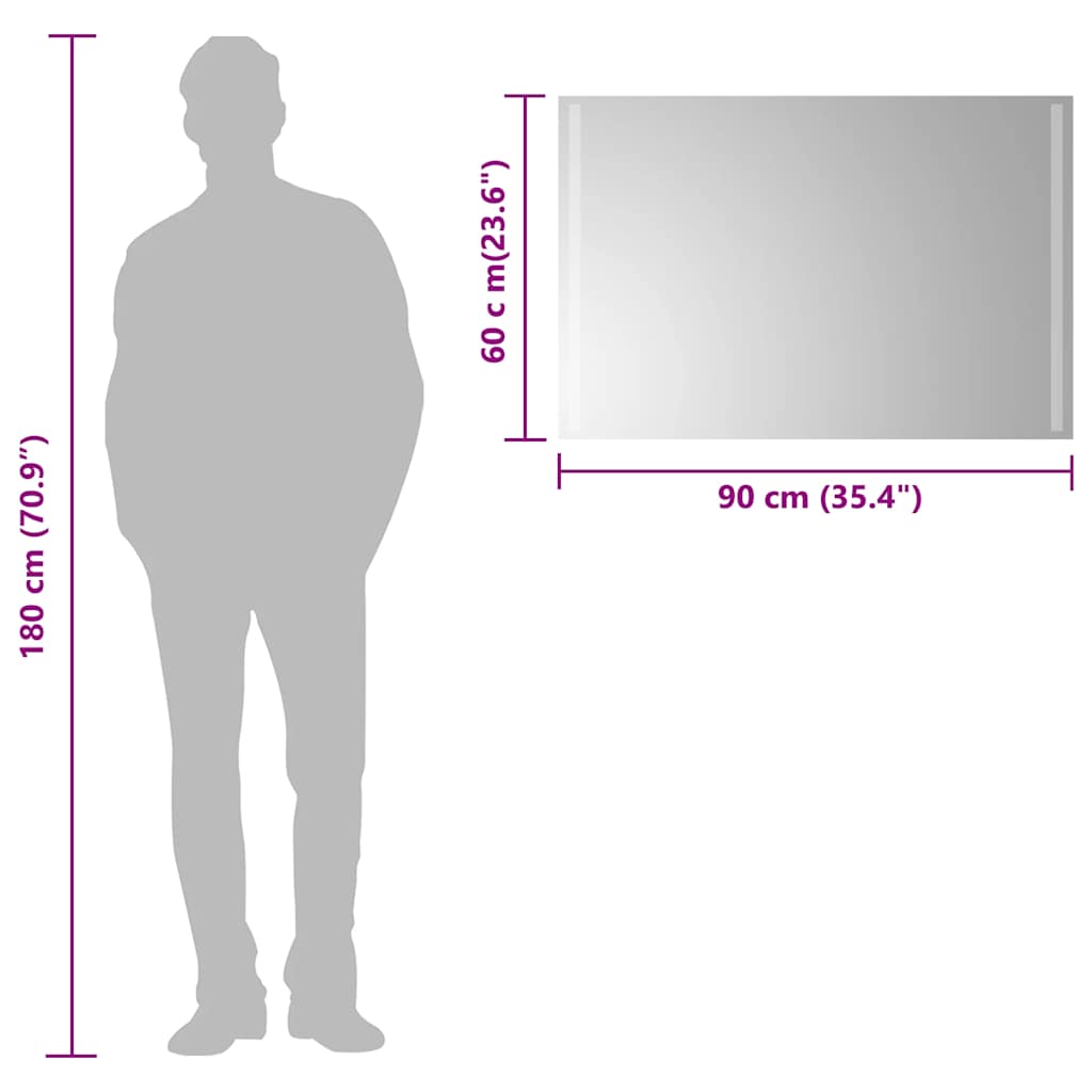 LED Bathroom Mirror 90x60 cm