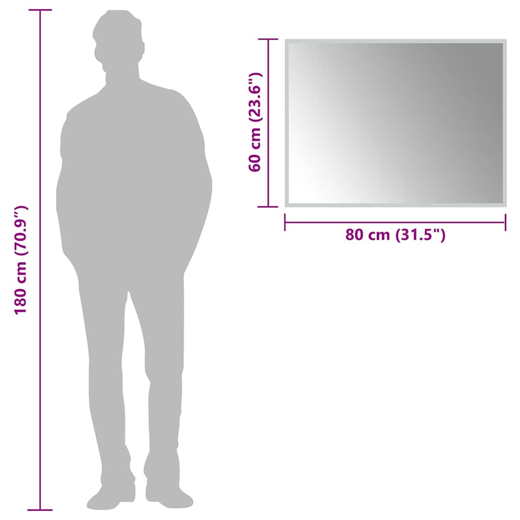 LED Bathroom Mirror 80x60 cm