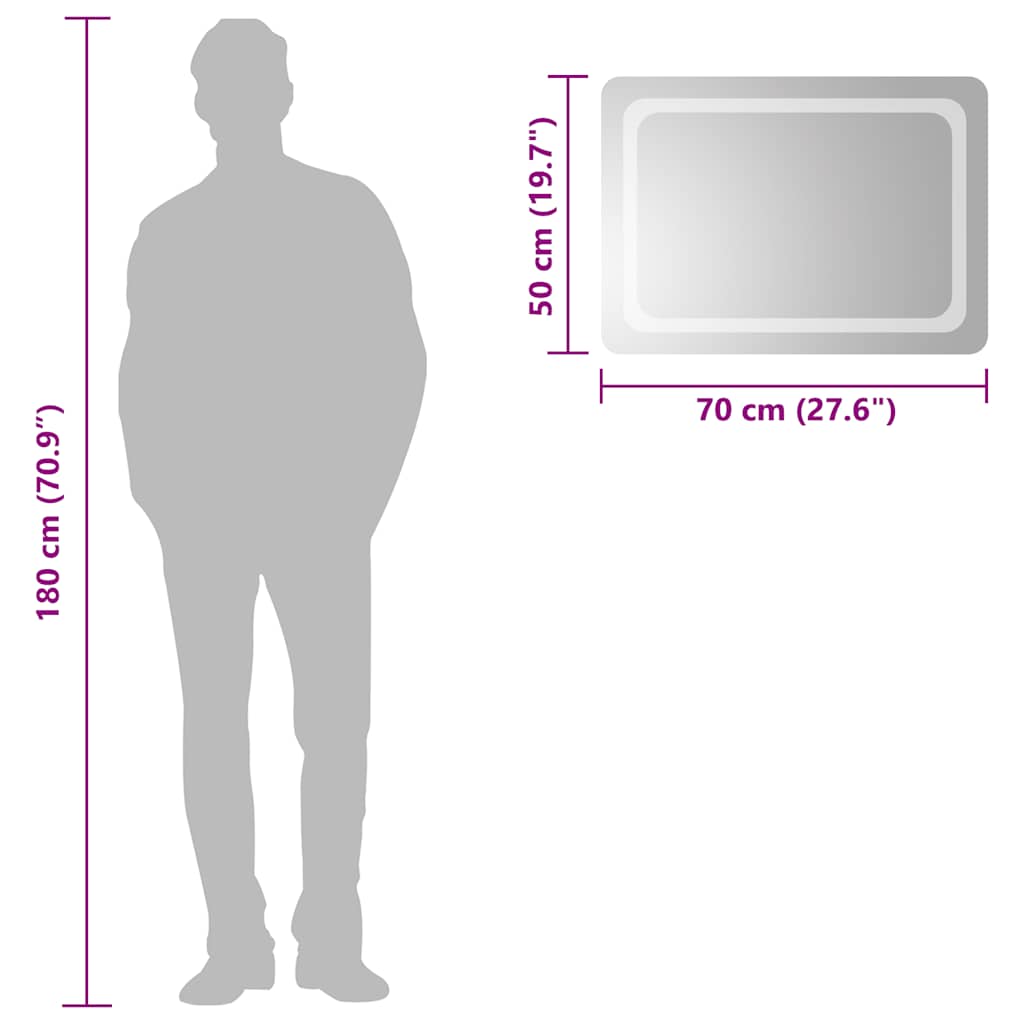 LED Bathroom Mirror 70x50 cm