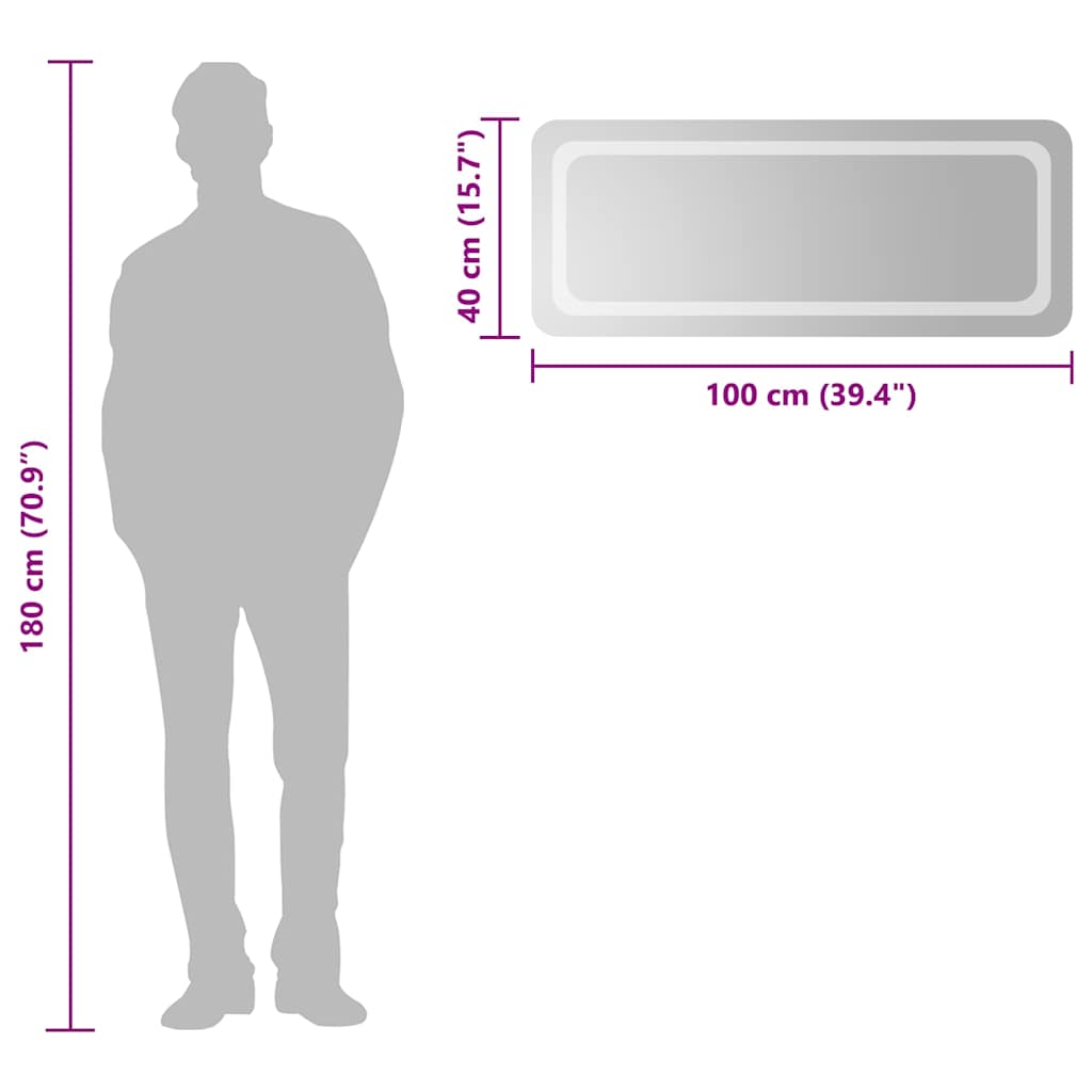 LED Bathroom Mirror 100x40 cm