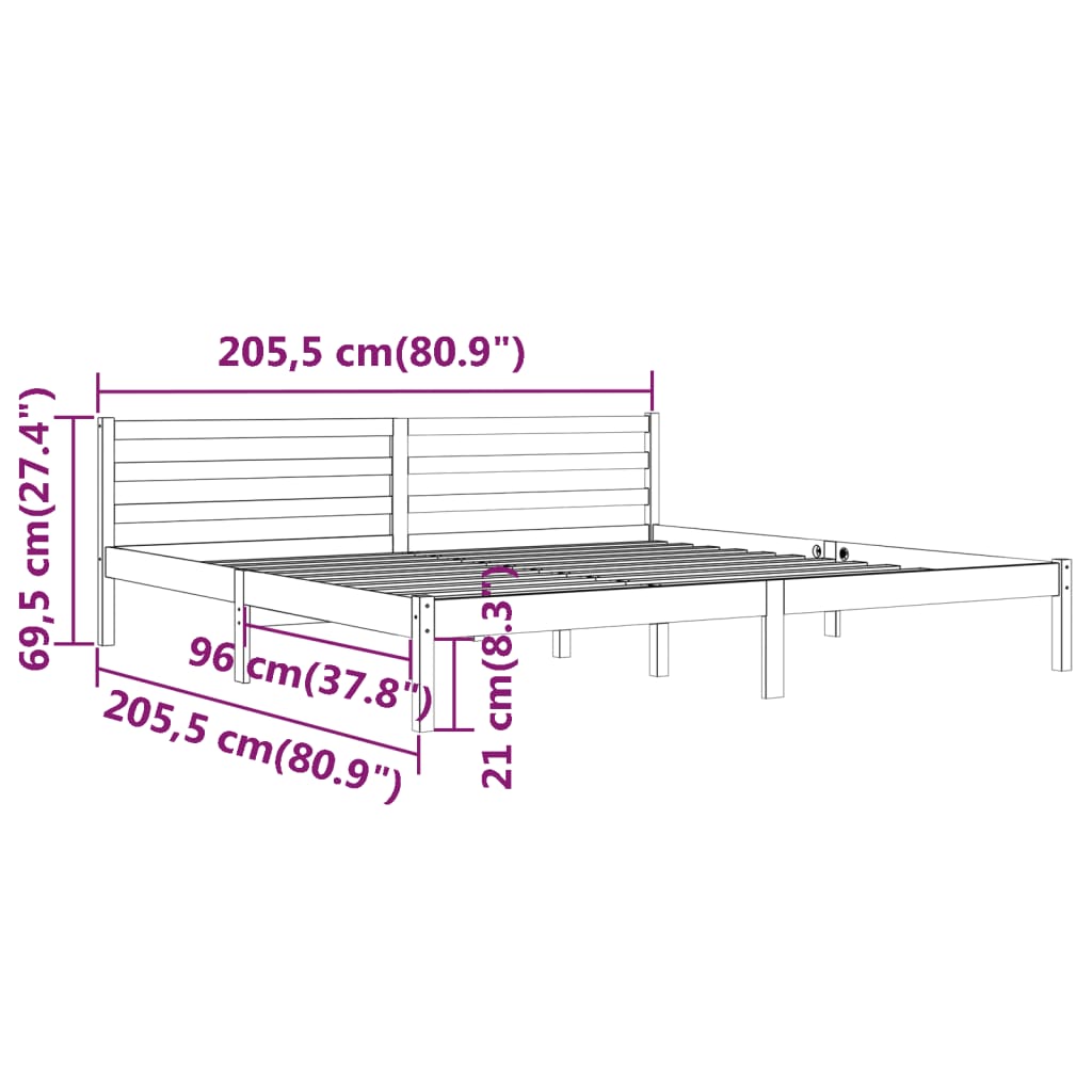 Day Bed | White | Solid pine wood | 200x200 cm