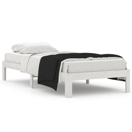 Bed Frame without Mattress White Solid Wood Pine 90x200cm Bed Frame without Mattress White Solid Wood Pine 90x200cm