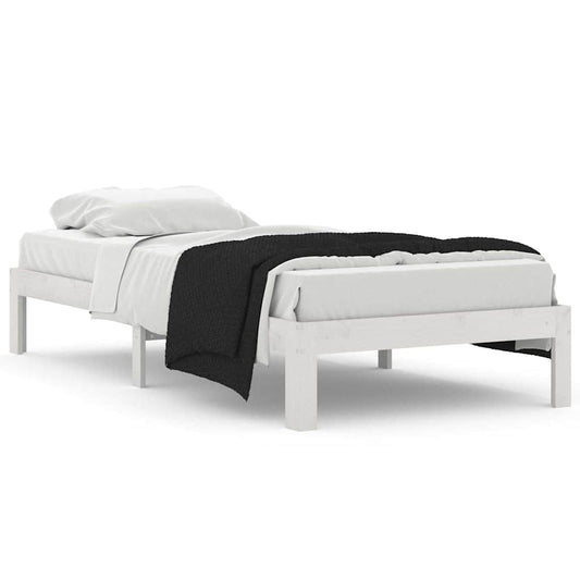 Bed Frame without Mattress White Solid Wood Pine 90x200cm Bed Frame without Mattress White Solid Wood Pine 90x200cm