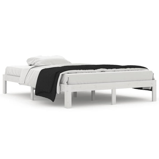 Bed Frame without Mattress White Solid Wood Pine 140x200cm Bed Frame without Mattress White Solid Wood Pine 140x200cm