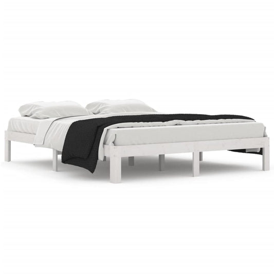 Bed Frame without Mattress White Solid Wood Pine 160x200cm Bed Frame without Mattress White Solid Wood Pine 160x200cm