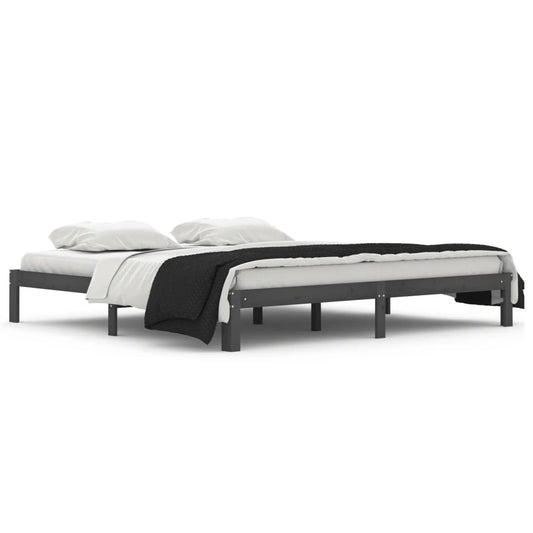 Bed Frame | Grey | Solid pine wood, Plywood slats | Double | Durable Bed Frame | Grey | Solid pine wood, Plywood slats | Double | Durable
