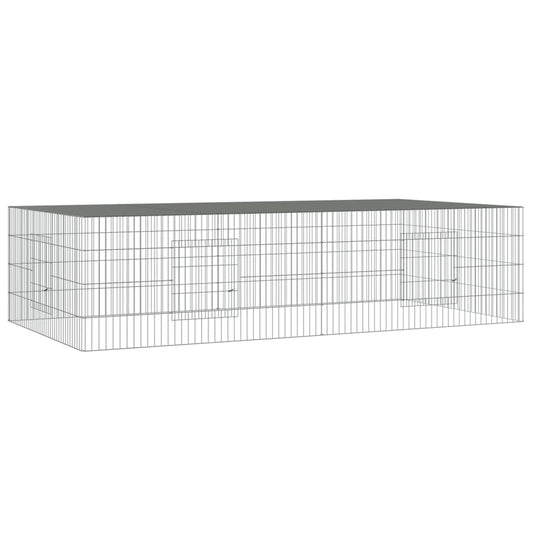 2-Panel Rabbit Cage 220x110x55 cm Galvanised Iron 2-Panel Rabbit Cage 220x110x55 cm Galvanised Iron