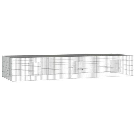 3-Panel Rabbit Cage 325x109x54 cm Galvanised Iron 3-Panel Rabbit Cage 325x109x54 cm Galvanised Iron