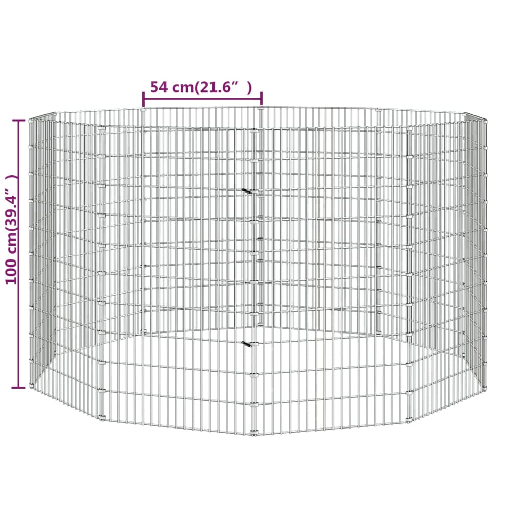 Free Range Animal Enclosure 10-Panel 54x100 cm Galvanised Iron
