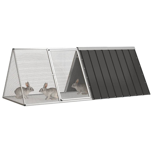 Rabbit Cage Anthracite 201.5x80.5x71 cm Galvanised Steel Rabbit Cage Anthracite 201.5x80.5x71 cm Galvanised Steel