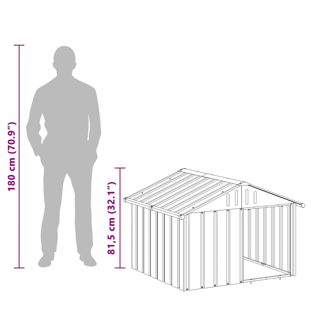 Dog House Anthracite 116,5x103x81,5 cm Galvanised Steel