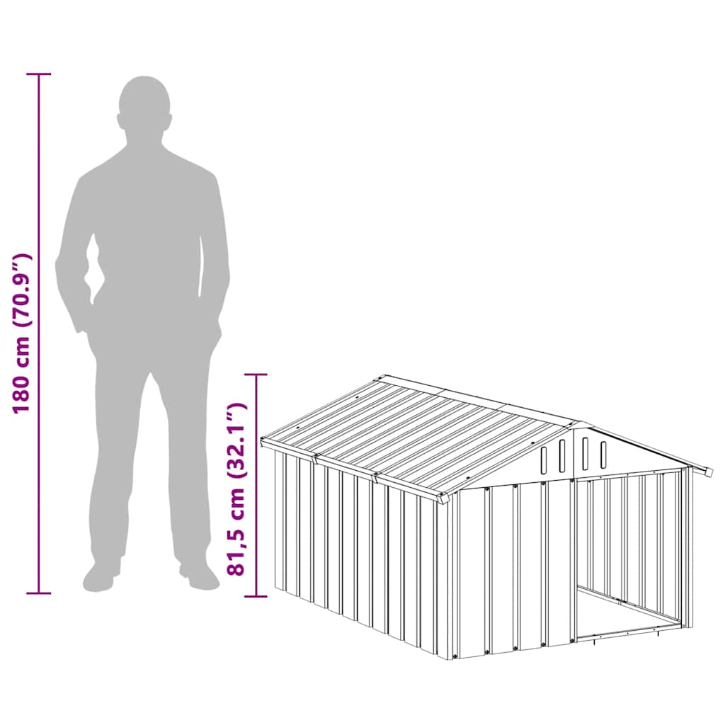 Dog House Anthracite 116,5x153x81,5 cm Galvanised Steel