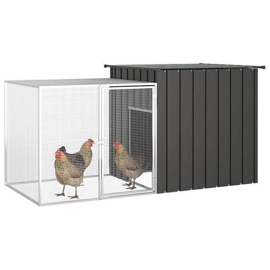 Chicken Cage Anthracite 200x91x100 cm Galvanised Steel Chicken Cage Anthracite 200x91x100 cm Galvanised Steel