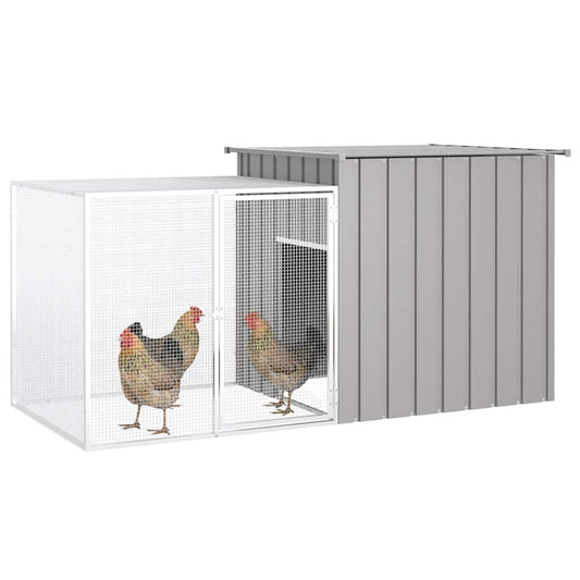 Chicken Cage Grey 200x91x100 cm Galvanised Steel Chicken Cage Grey 200x91x100 cm Galvanised Steel