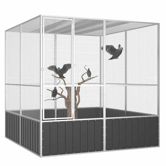 Bird Cage Anthracite 213.5x217.5x211.5 cm Galvanised Steel Bird Cage Anthracite 213.5x217.5x211.5 cm Galvanised Steel