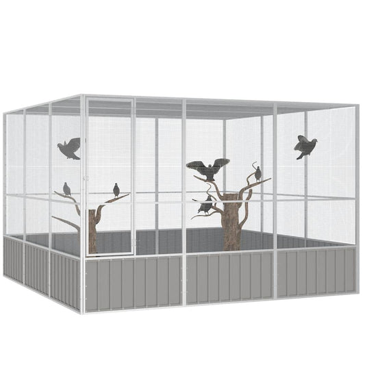 Bird Cage Grey 302.5x324.5x211.5 cm Galvanised Steel Bird Cage Grey 302.5x324.5x211.5 cm Galvanised Steel
