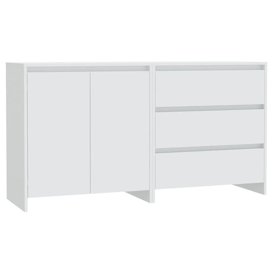 2 Piece Sideboard White Engineered Wood 2 Piece Sideboard White Engineered Wood