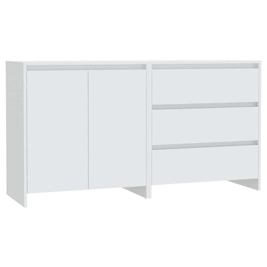 2 Piece Sideboard White Engineered Wood 2 Piece Sideboard White Engineered Wood