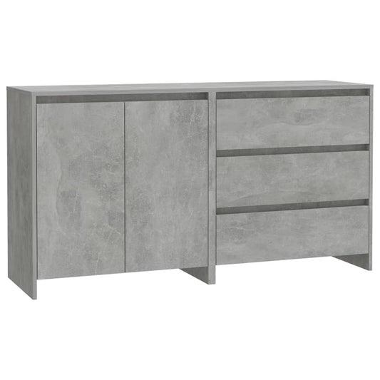 2 Piece Sideboard Concrete Grey Engineered Wood 2 Piece Sideboard Concrete Grey Engineered Wood