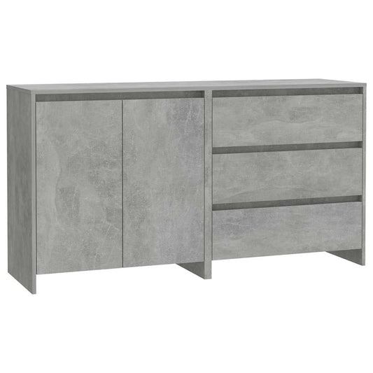 2 Piece Sideboard Concrete Grey Engineered Wood 2 Piece Sideboard Concrete Grey Engineered Wood