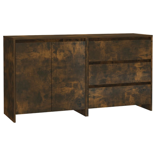 2 Piece Sideboard Smoked Oak Engineered Wood 2 Piece Sideboard Smoked Oak Engineered Wood