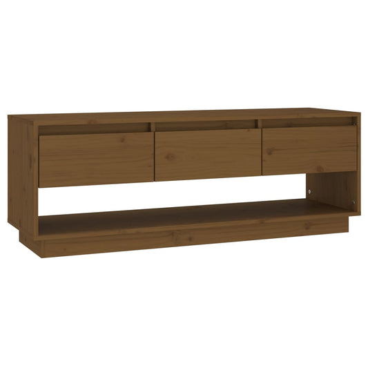 TV Cabinet Honey Brown 110.5x34x40 cm Solid Wood Pine TV Cabinet Honey Brown 110.5x34x40 cm Solid Wood Pine