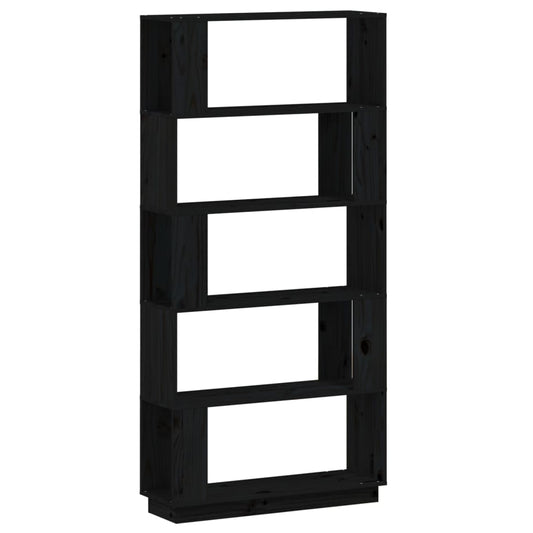 Book Cabinet/Room Divider Black 80x25x163.5 cm Solid Wood Pine Book Cabinet/Room Divider Black 80x25x163.5 cm Solid Wood Pine