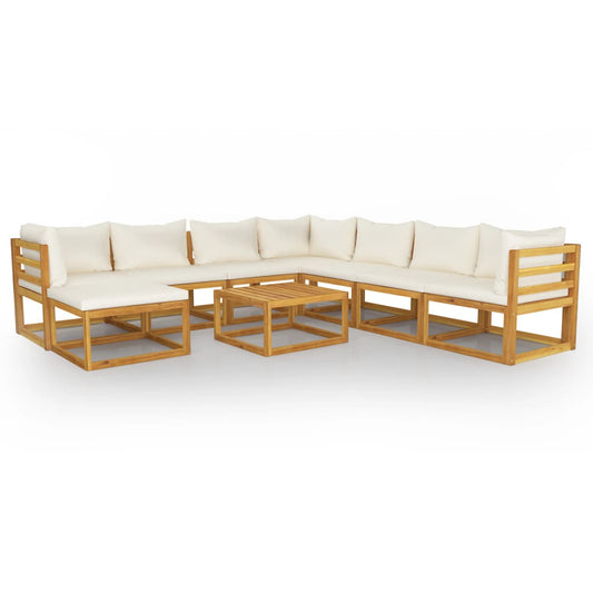 9 Piece Garden Lounge Set with Cushions Solid Wood Acacia 9 Piece Garden Lounge Set with Cushions Solid Wood Acacia