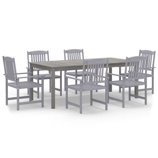 7 Piece Garden Dining Set Solid Wood Acacia Grey 7 Piece Garden Dining Set Solid Wood Acacia Grey
