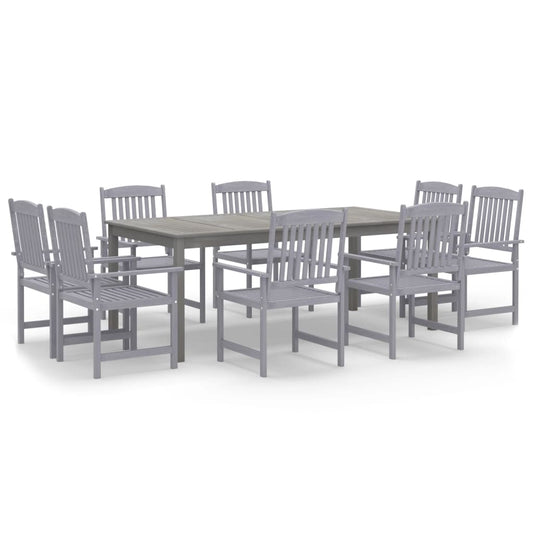9 Piece Garden Dining Set Solid Wood Acacia Grey 9 Piece Garden Dining Set Solid Wood Acacia Grey