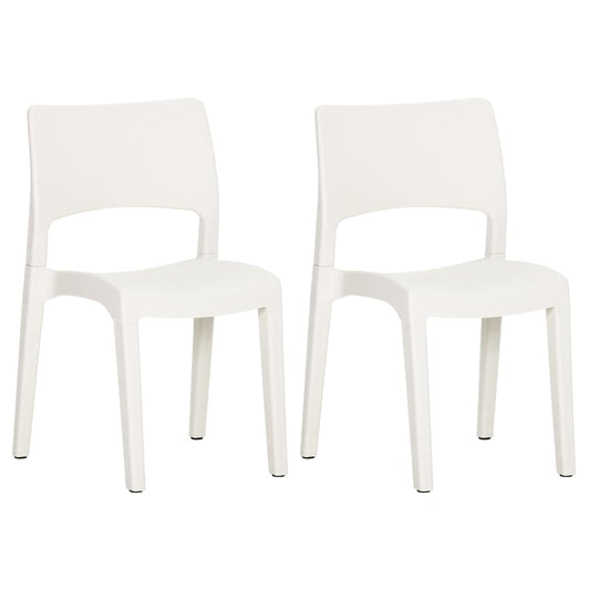 Garden Chair | Set of 2 | White | Polypropylene | Standard | Stackable Garden Chair | Set of 2 | White | Polypropylene | Standard | Stackable