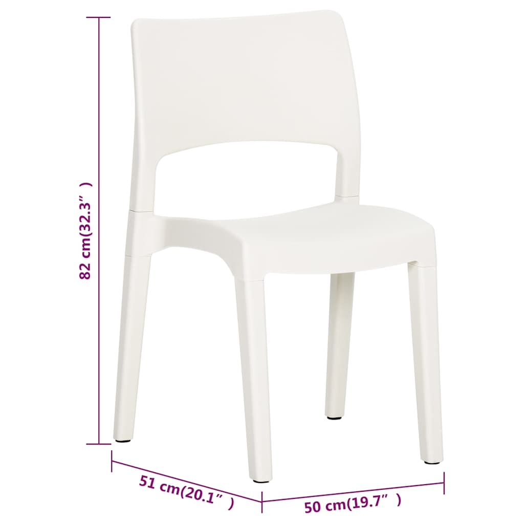 Garden Chairs 2 pcs White Polypropylene