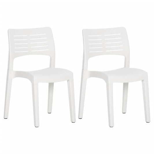 Garden Chair | Set of 2 | White | Polypropylene | Standard | Stackable Garden Chair | Set of 2 | White | Polypropylene | Standard | Stackable