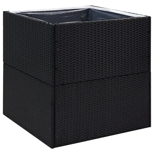 Garden Planter Black 80x80x80 cm Poly Rattan Garden Planter Black 80x80x80 cm Poly Rattan