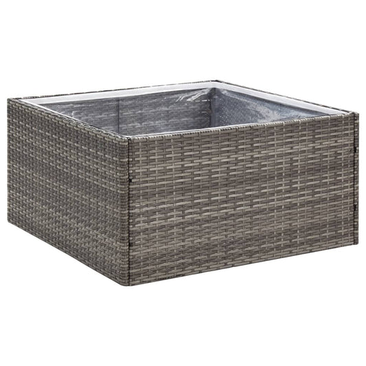Garden Planter Grey 80x80x40 cm Poly Rattan Garden Planter Grey 80x80x40 cm Poly Rattan