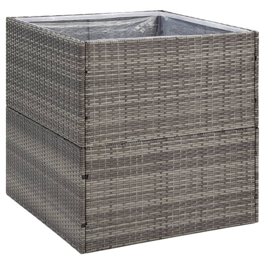 Garden Planter Grey 80x80x80 cm Poly Rattan Garden Planter Grey 80x80x80 cm Poly Rattan