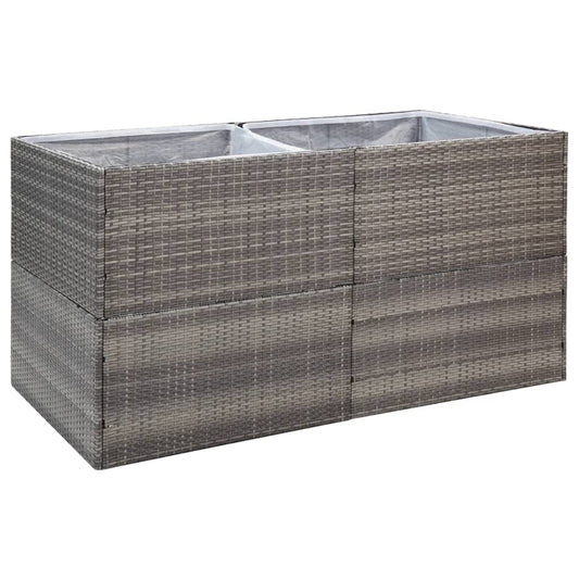 Garden Planter Grey 157x80x80 cm Poly Rattan Garden Planter Grey 157x80x80 cm Poly Rattan