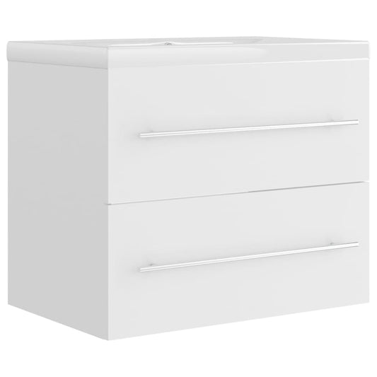 Sink Cabinet with Built-in Basin White Engineered Wood Sink Cabinet with Built-in Basin White Engineered Wood