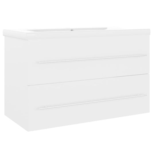 Sink Cabinet with Built-in Basin White Engineered Wood Sink Cabinet with Built-in Basin White Engineered Wood