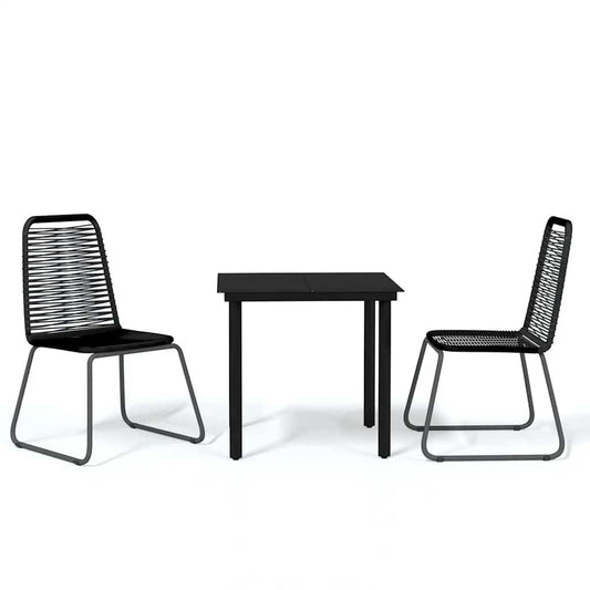 3 Piece Garden Dining Set Black 3 Piece Garden Dining Set Black