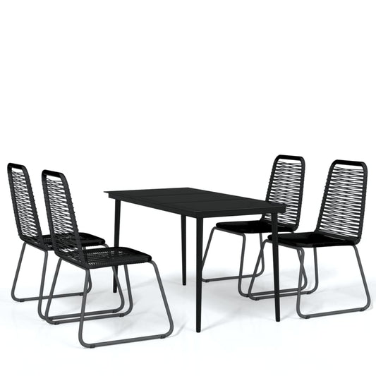 5 Piece Garden Dining Set Black 5 Piece Garden Dining Set Black