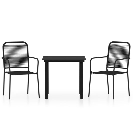 3 Piece Garden Dining Set Black 3 Piece Garden Dining Set Black