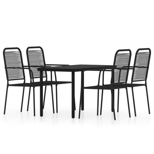 5 Piece Garden Dining Set Black 5 Piece Garden Dining Set Black