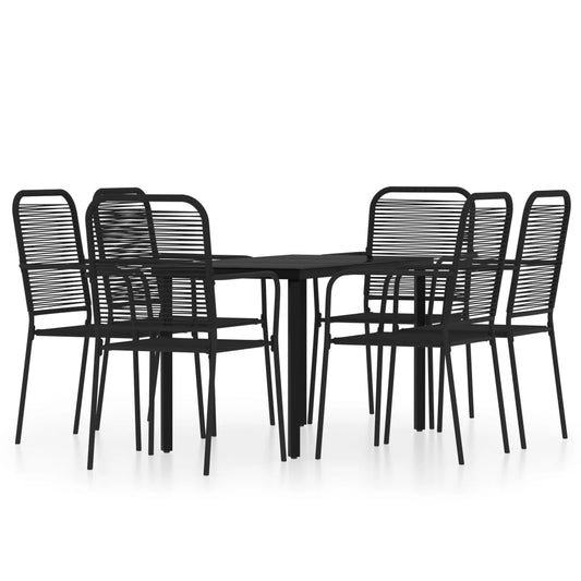 7 Piece Garden Dining Set Black 7 Piece Garden Dining Set Black