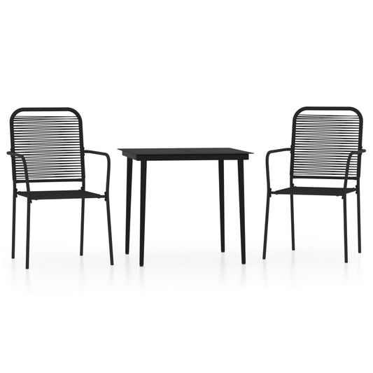 3 Piece Garden Dining Set Black 3 Piece Garden Dining Set Black