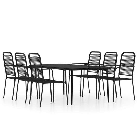 7 Piece Garden Dining Set Black 7 Piece Garden Dining Set Black