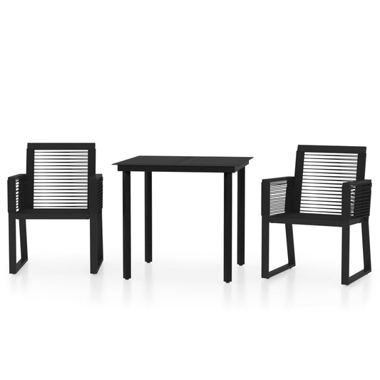 3 Piece Garden Dining Set Black 3 Piece Garden Dining Set Black